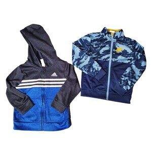 Boys Nike Full Zip Shell & Adidas Hooded Lightweight Athletic Jacket Toddler 4T